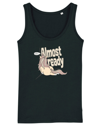 Funny Lazy Unicorn Almost Ready Tired Morning Sarcastic Joke Black