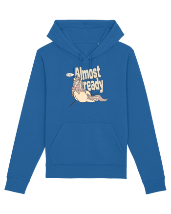 Funny Lazy Unicorn Almost Ready Tired Morning Sarcastic Joke Royal Blue