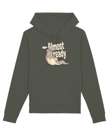 Funny Lazy Unicorn Almost Ready Tired Morning Sarcastic Joke Khaki