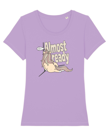 Funny Lazy Unicorn Almost Ready Tired Morning Sarcastic Joke Lavender Dawn