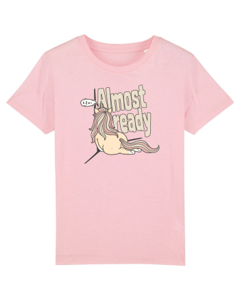 Funny Lazy Unicorn Almost Ready Tired Morning Sarcastic Joke Cotton Pink