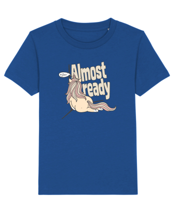 Funny Lazy Unicorn Almost Ready Tired Morning Sarcastic Joke Majorelle Blue