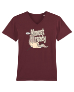 Funny Lazy Unicorn Almost Ready Tired Morning Sarcastic Joke Tricou mânecă scurtă guler V Bărbat Presenter