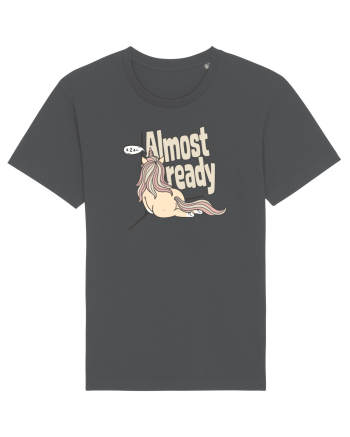 Funny Lazy Unicorn Almost Ready Tired Morning Sarcastic Joke Anthracite