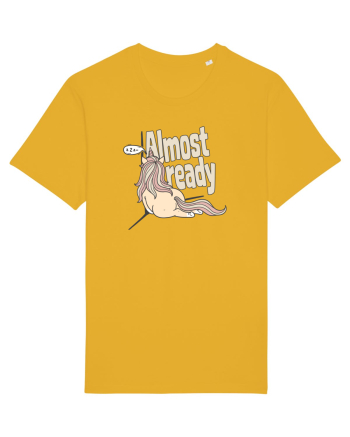 Funny Lazy Unicorn Almost Ready Tired Morning Sarcastic Joke Spectra Yellow