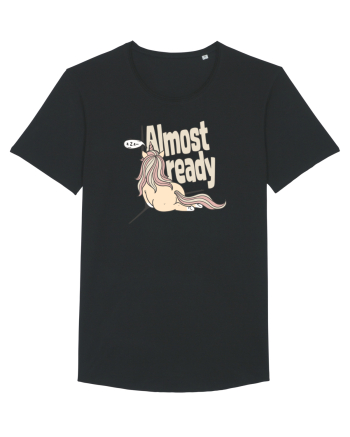 Funny Lazy Unicorn Almost Ready Tired Morning Sarcastic Joke Black