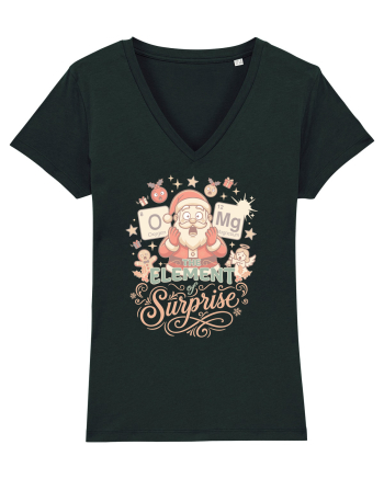 Chemistry Christmas Santa Joke a Periodic Table Pun O-Mg Black