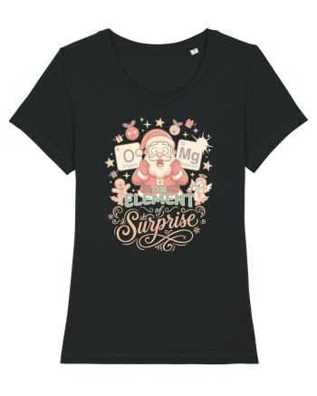 Chemistry Christmas Santa Joke a Periodic Table Pun O-Mg Black