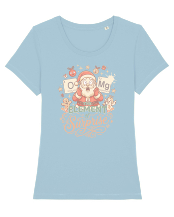 Chemistry Christmas Santa Joke a Periodic Table Pun O-Mg Sky Blue