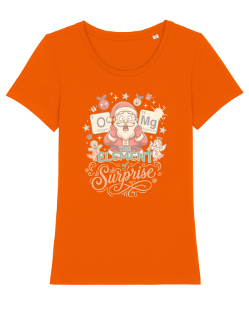 Chemistry Christmas Santa Joke a Periodic Table Pun O-Mg Bright Orange
