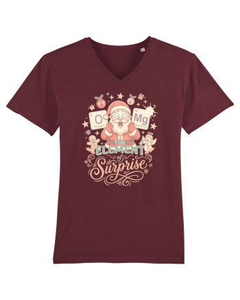 Chemistry Christmas Santa Joke a Periodic Table Pun O-Mg Burgundy