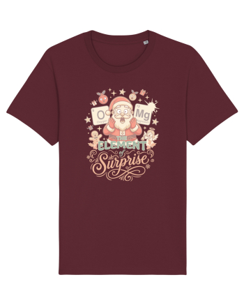 Chemistry Christmas Santa Joke a Periodic Table Pun O-Mg Burgundy