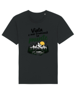 Viața este mai frumoasă la munte Tricou mânecă scurtă Unisex Rocker
