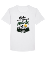Viața este mai frumoasă la munte Tricou mânecă scurtă guler larg Bărbat Skater