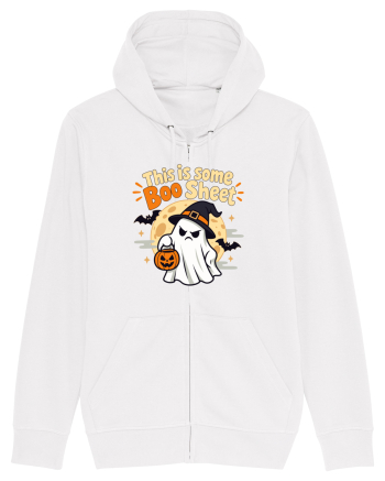 Upset Ghost Boo Sheet Halloween Witch-Hat Jack-O-Lantern White
