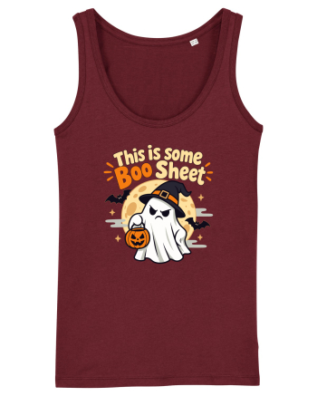 Upset Ghost Boo Sheet Halloween Witch-Hat Jack-O-Lantern Burgundy