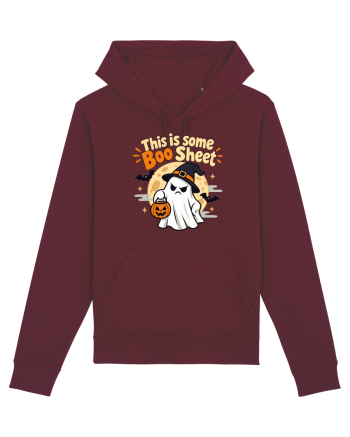 Upset Ghost Boo Sheet Halloween Witch-Hat Jack-O-Lantern Burgundy