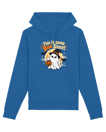 Upset Ghost Boo Sheet Halloween Witch-Hat Jack-O-Lantern Royal Blue