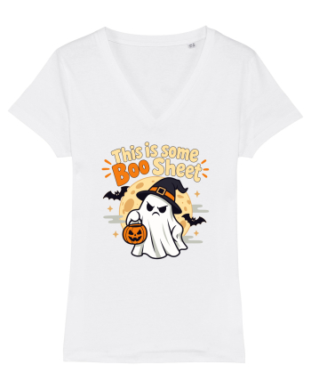 Upset Ghost Boo Sheet Halloween Witch-Hat Jack-O-Lantern White