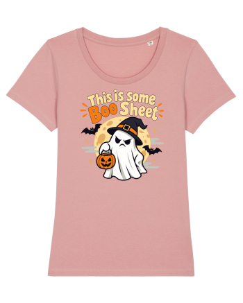 Upset Ghost Boo Sheet Halloween Witch-Hat Jack-O-Lantern Canyon Pink
