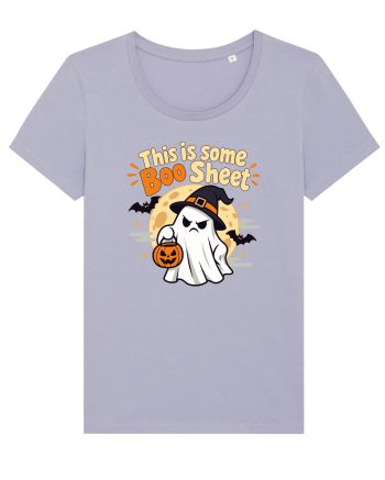 Upset Ghost Boo Sheet Halloween Witch-Hat Jack-O-Lantern Lavender