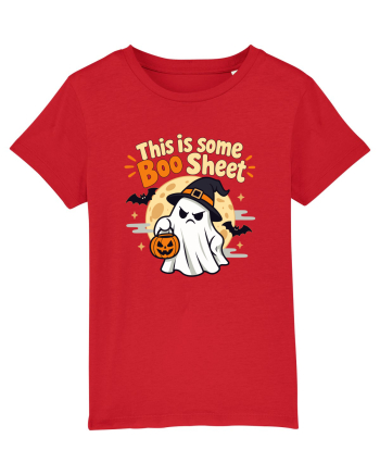 Upset Ghost Boo Sheet Halloween Witch-Hat Jack-O-Lantern Red