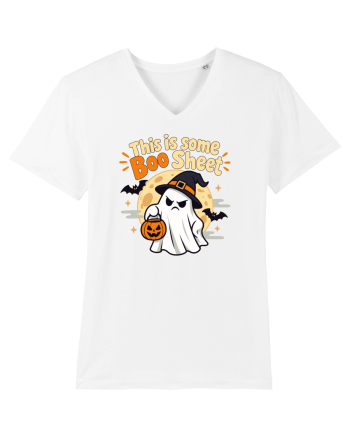 Upset Ghost Boo Sheet Halloween Witch-Hat Jack-O-Lantern White