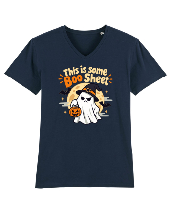 Upset Ghost Boo Sheet Halloween Witch-Hat Jack-O-Lantern French Navy