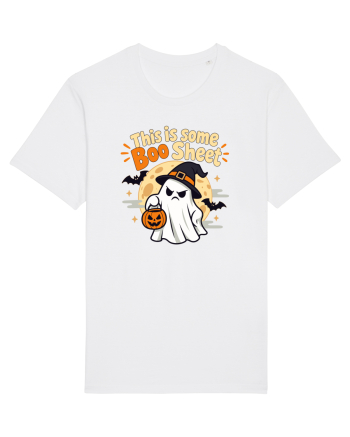 Upset Ghost Boo Sheet Halloween Witch-Hat Jack-O-Lantern White
