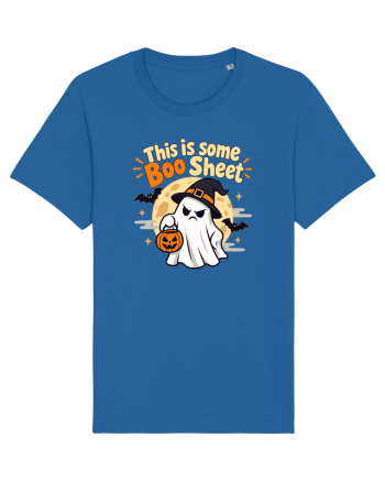 Upset Ghost Boo Sheet Halloween Witch-Hat Jack-O-Lantern Royal Blue