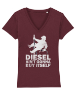 Funny Trucker Humor Long Haul Drivers Blue Collar Roads Life Tricou mânecă scurtă guler V Damă Evoker