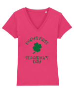Baby's First St. Patrick's Day Tricou mânecă scurtă guler V Damă Evoker