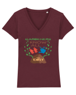 Gardening Love Tricou mânecă scurtă guler V Damă Evoker
