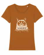 Angry Cat Tricou mânecă scurtă guler larg fitted Damă Expresser