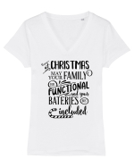 Tricou familist de Crăciun Tricou mânecă scurtă guler V Damă Evoker