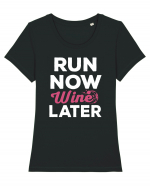 Run NOW - Wine LATER Tricou mânecă scurtă guler larg fitted Damă Expresser