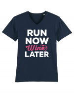 Run NOW - Wine LATER Tricou mânecă scurtă guler V Bărbat Presenter