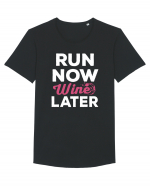 Run NOW - Wine LATER Tricou mânecă scurtă guler larg Bărbat Skater