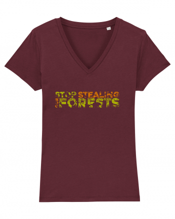 STOP Stealing Our Forests Burgundy