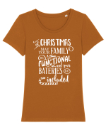 Tricou familist de Crăciun Tricou mânecă scurtă guler larg fitted Damă Expresser