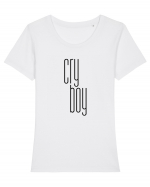 Cry boy (negru) Tricou mânecă scurtă guler larg fitted Damă Expresser