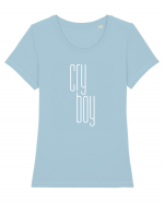 Cry boy (alb) Tricou mânecă scurtă guler larg fitted Damă Expresser