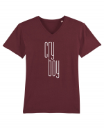 Cry boy (alb) Tricou mânecă scurtă guler V Bărbat Presenter