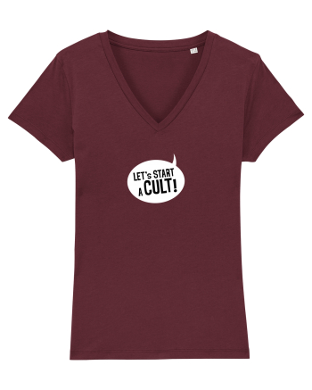 Let's Start a Cult! (white) Burgundy