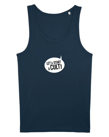 Let's Start a Cult! (white) Navy