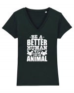 Be A Better HUMAN! Tricou mânecă scurtă guler V Damă Evoker