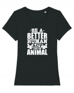 Be A Better HUMAN! Tricou mânecă scurtă guler larg fitted Damă Expresser