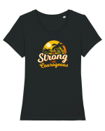 Be Strong & Courageous Tricou mânecă scurtă guler larg fitted Damă Expresser