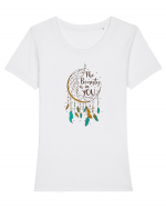 The Beauty Is In YOU Tricou mânecă scurtă guler larg fitted Damă Expresser