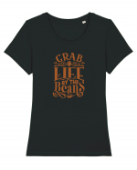 Grab Life By The Beans Tricou mânecă scurtă guler larg fitted Damă Expresser